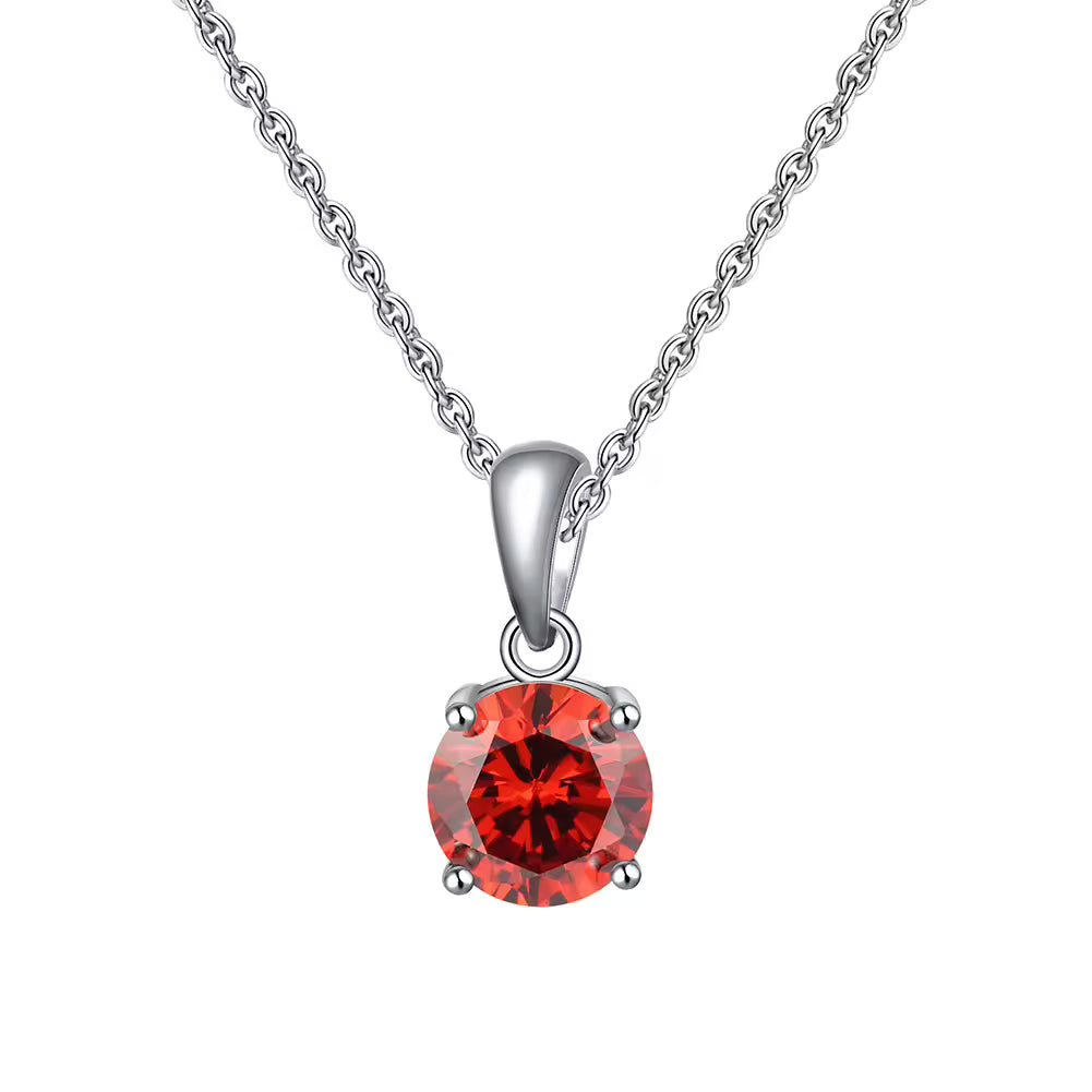 Birthstone Zodiac Stainless Steel Necklace - All 12 Months Available