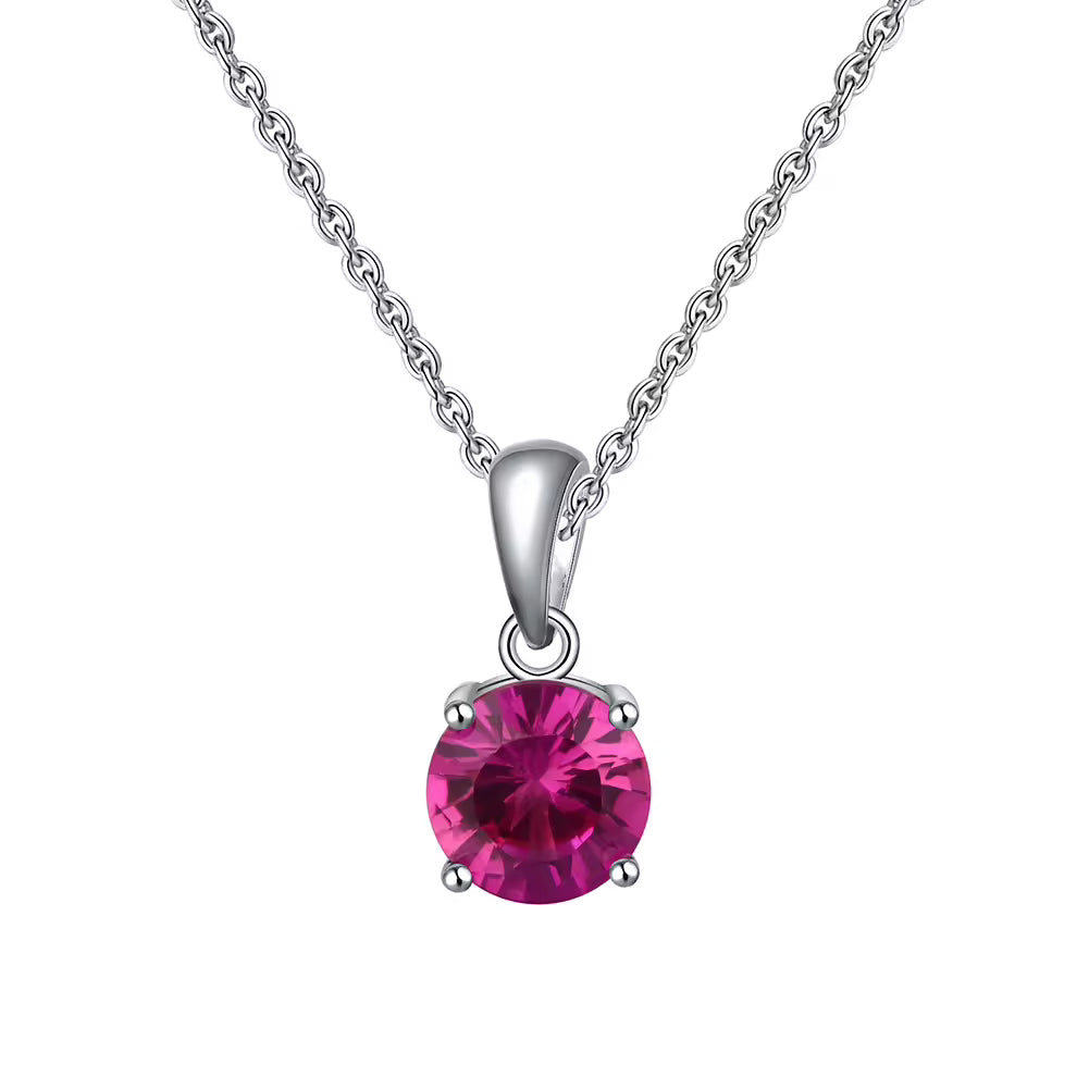 Birthstone Zodiac Stainless Steel Necklace - All 12 Months Available