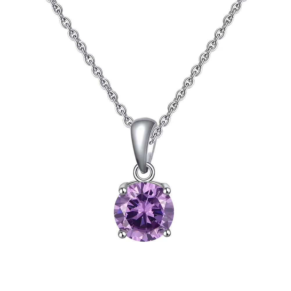 Birthstone Zodiac Stainless Steel Necklace - All 12 Months Available