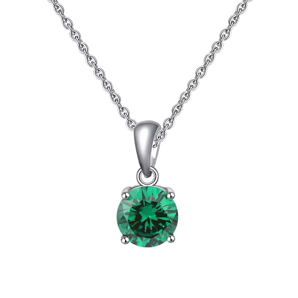 Birthstone Zodiac Stainless Steel Necklace - All 12 Months Available