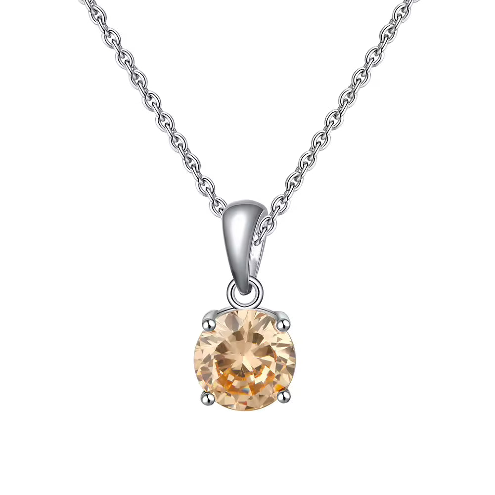 Birthstone Zodiac Stainless Steel Necklace - All 12 Months Available